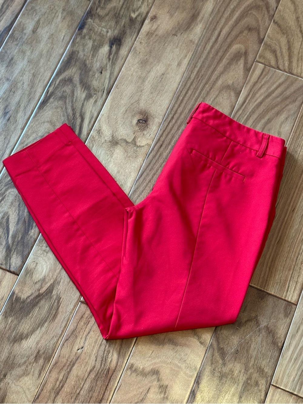 Express Red Editor Dress Pants Size 4 Straight Leg Career Work Trousers